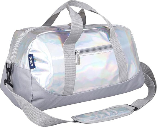 Wildkin Kids Overnighter Duffel Bag – Carry-On Size, Ideal for School & Sleepovers – Holographic