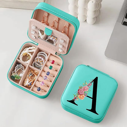 Parima Christmas Stocking Stuffers Gifts Gifts for Teenage Girls Women, Small Jewelry Boxes Jewelry Case Gifts for Mom Friends Female Birthday Bridesmaids Teen Girls Teenage Gifts - Letter A, Blue