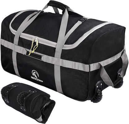 REDCAMP 85L/120L/140L Foldable Duffle Bag with Wheels, Large Travel Duffel Bag