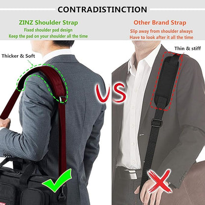 Shoulder Strap, ZINZ 57" Padded Adjustable Shoulder Bag Straps Replacement for Bags with D-Ring (R02D01)