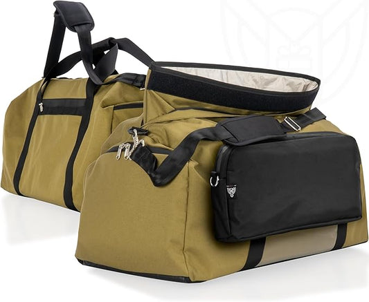 Xtreme Sight Line ~ Xecutive Transport Faraday Duffel Bag with Removable XTECH Pouch for Computer Towers and Other Large Electronics ~ Data Security ~ Shoulder Strap Included ~ Coyote Brown