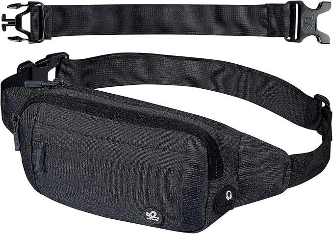 WATERFLY Fanny Pack Waist Bag: Small Hip Pouch Bum Bag Fannie Pack Phanny Fannypack Waistpack Bumbag Beltbag Sport Slim Fashionable for Jogging Hiking Hiker Woman Man
