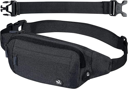 WATERFLY Fanny Pack Waist Bag: Small Hip Pouch Bum Bag Fannie Pack Phanny Fannypack Waistpack Bumbag Beltbag Sport Slim Fashionable for Jogging Hiking Hiker Woman Man