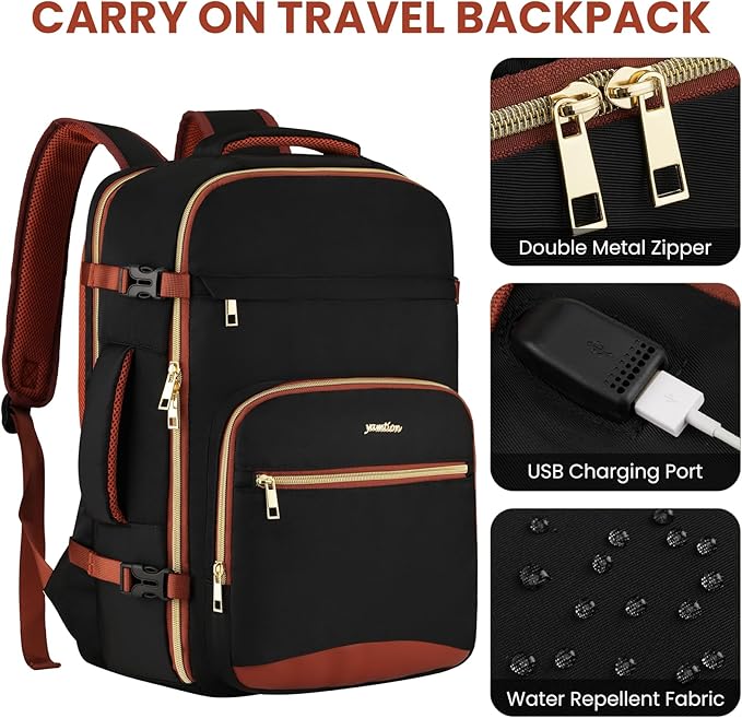 Travel Carry On Backpack for Women with 4 Packing Cubes,TSA Airline Approved Weekender Bags for Airplane Travel Essentials, Mochila Viaje for Business Hiking Work School College