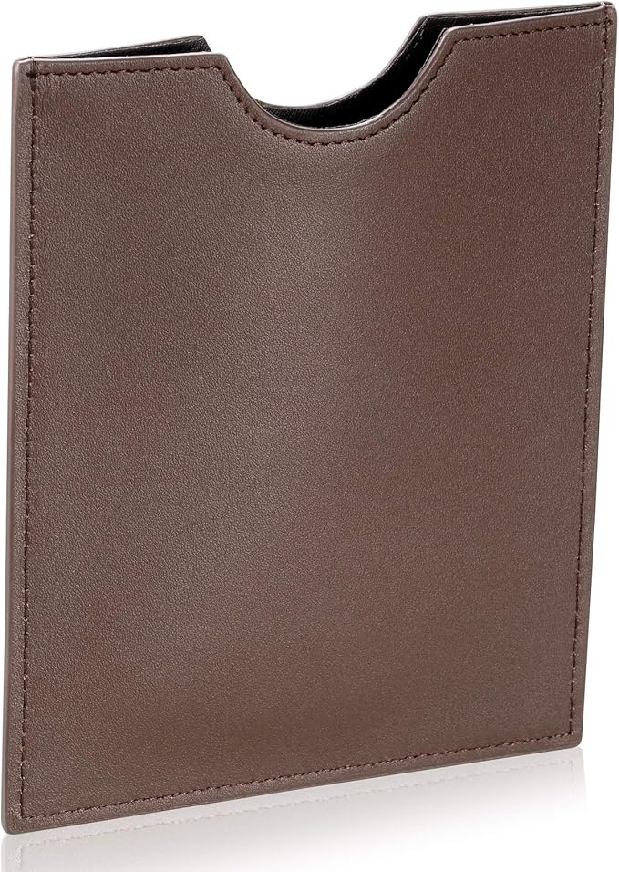 HISCOW Minimalist Passport Sleeve - Italian Calfskin (Brown)