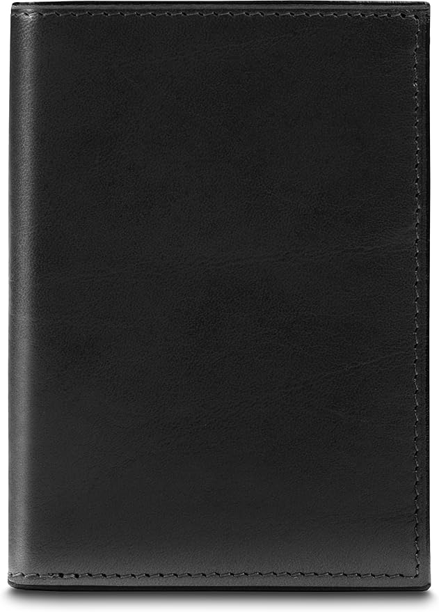 Bosca Old Leather Passport Holder For Men & Women - RFID Blocking, Travel Passport Wallet With Classic Finish, Gift Packaging Included Black