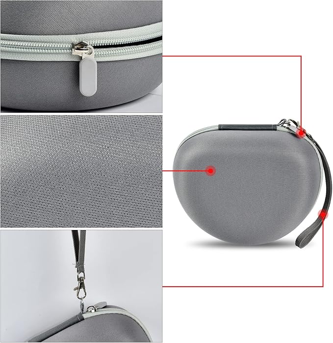 Headphone Case for Skullcandy Crusher/Hesh/Evo Wireless Over-Ear Bluetooth Earphones, for Beats Studio Pro/ 3/Solo 4/3/2 Headphones and More Noise Cancelling Foldable Headset - Hard Box Only - Grey