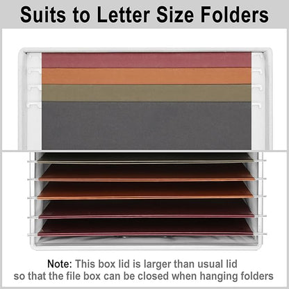 File Organizer Box, Decorative Storage Filling Box with Lid for Letter Legal Size Hanging Folders Collapsible Linen File Folder Box Office Document Storage Filing Bin, White 2 Pack