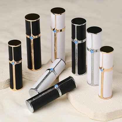 CF01WHS Leather Perfume Bottle 10ml – Bottom-Fill Refillable Dispenser, Leak-Proof & Portable for Men & Women, Ideal for Travel, Gifting & Daily Use (CF01WHS)