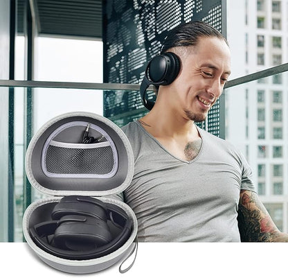 Headphone Case for Skullcandy Crusher/Hesh/Evo Wireless Over-Ear Bluetooth Earphones, for Beats Studio Pro/ 3/Solo 4/3/2 Headphones and More Noise Cancelling Foldable Headset - Hard Box Only - Grey