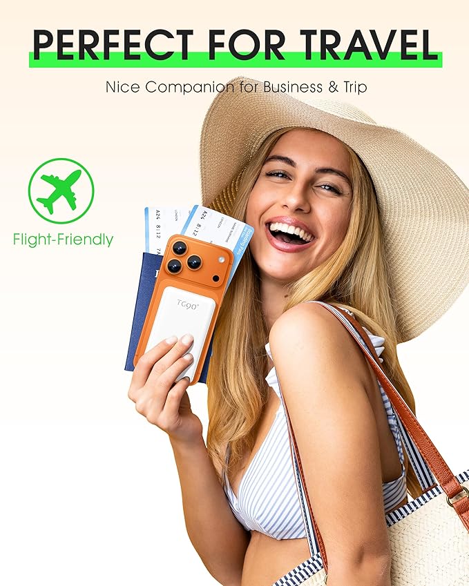 TG90° 2 Pack 5000mAh Portable Charger,Small Power Bank Built-in AC Plug and Cables,Pocket Size USB C External Battery Pack Compatible with iPhone 17 16 15 14 Samsung Google iPad,Black & White