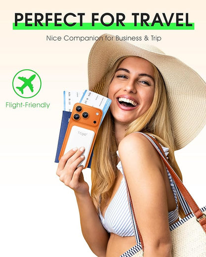 TG90° 2 Pack 5000mAh Portable Charger,Small Power Bank Built-in AC Plug and Cables,Pocket Size USB C External Battery Pack Compatible with iPhone 17 16 15 14 Samsung Google iPad,Black & White