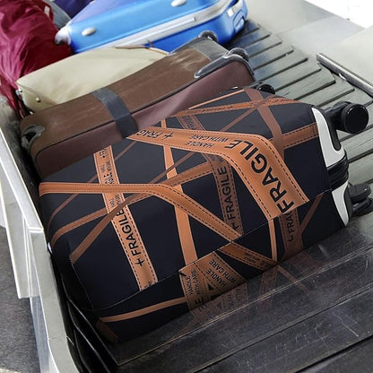 Explore Land Travel Luggage Cover Suitcase Protector Fits 31-32 Inch Case (Gold Fragile, XL)