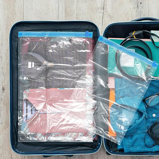 FAVOMOTO 6pcs Hand-rolled Compression Bags Capacity Travel Storage Vacuum Bags for Clothes Bedding Comforters Pillows Space Saver Organizers for Luggage and Suitcases