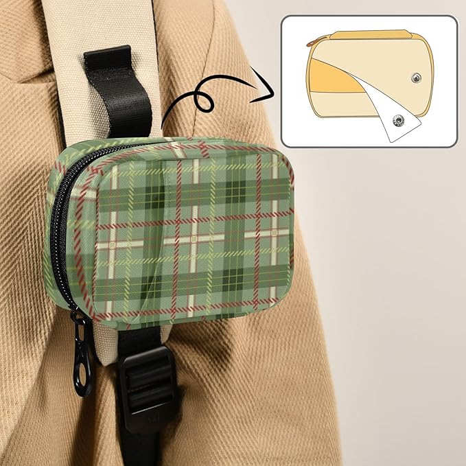 Pill Organizer Box Case Weekly Travel Pill Container Cute Pill Holder 7Day Vitamin Organizer Pill Dispenser Sorter Planner Storage Small Compact Green Plaid06