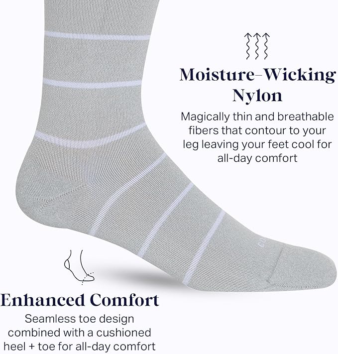 Comrad Nylon Knee High Socks - 15-20mmHg Graduated Compression Socks - Soft & Breathable Support Unisex Socks