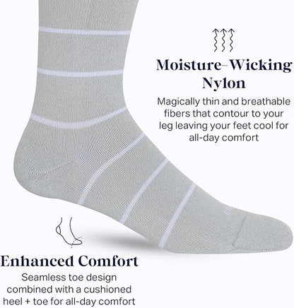 Comrad Nylon Knee High Socks - 15-20mmHg Graduated Compression Socks - Soft & Breathable Support Unisex Socks