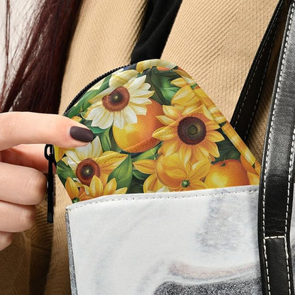 Pill Organizer Box Case Weekly Travel Pill Container Holder 7Day Cute Vitamin Organizer Dispenser Sorter Planner Storage Small Compact Oranges Sunflowers and Fruits09