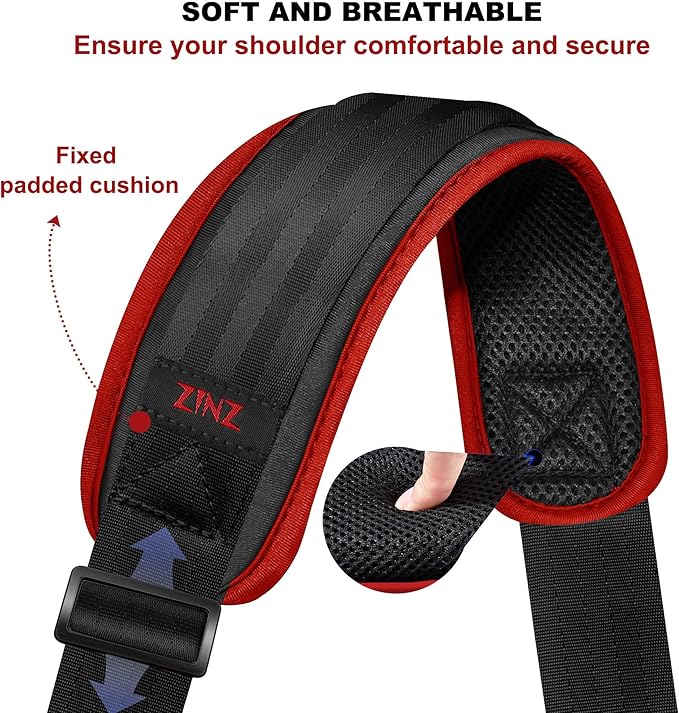 ZINZ 60" Universal Bag Strap with Ultra-thick Fixed Breathable Pad Adjustable Heavy-duty Shoulder Strap for Laptop bag Crossbody Luggage Gym Bag Camera Bag and more -B01K02