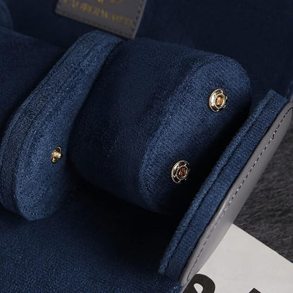 Genuine Napa Leather Watch Roll Travel Case for 3 Watches - Travel Watch Rolls and Leather Watch Display Cases with Velvet Interior - Watch Storage Organizer Men's