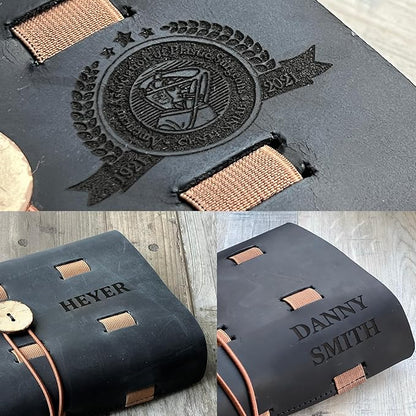 HARDISTON Custom Genuine Leather Electronic Cable Organizer Bag Handmade Travel Cord Organizer Roll Case for Hard Drives, Cables, Charger, Phone, USB, SD Card