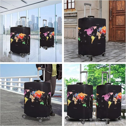 MosaiRudo Thicker Luggage Cover Elastic Suitcase Cover Protector Fits 18-32 Inch Suitcase Travel Accessories (Colorful, S)