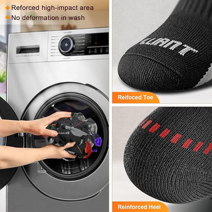 BULLIANT Compression Socks for Men 6Pairs, Athletic Crew Socks Cushioned For Men Sports Running-Arch Support