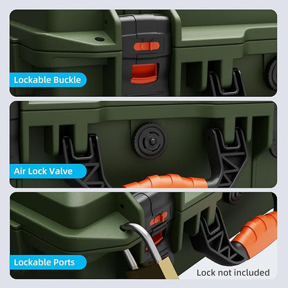 Starlink Mini Case, Hard Waterproof Travel Case for Mini Starlink with Molded Foam for Accessories, Lockable Storage Bag Green