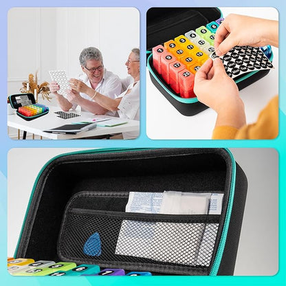 Monthly Pill Organizer 3 Times a Day, Medicine Organizer Box with Portable Hard Shell and Pill Cutter, 31 Day Pill Holder with Weekly Pill Bag(Green, 3 Times a Day)