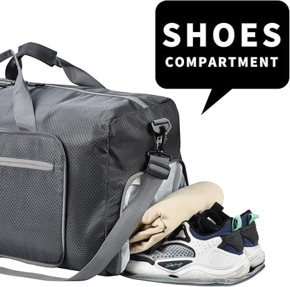 Felipe Varela Duffle Bag with Shoes Compartment and Adjustable Strap,Foldable Travel Duffel Bags for Men Women,Waterproof Duffel Bags