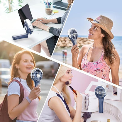 HandFan Upgraded Portable Handheld Misting Fan, Rechargeable Personal Mister Fan, Spray Water Mist Fans, Foldable Mini Cooling Hand Fans for Summer Beach Travel Concerts, Gifts for Women(Royal Blue)