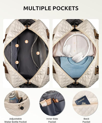 Gifts for Sister - Personalized Initial Duffle Bag, Travel Bag With Shoe & Makeup Compartments - Monogram Weekender & Overnight Bag (Letter N)