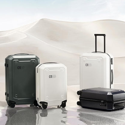 NINETYGO Carry On Luggage 22x14x9 Airline Approved, Carry On Suitcase with Smooth Double Spinner Wheels, Hard Shell PC+ABS Suitcase Carry-On, Lightweight Travel Luggage, TSA Approved (White, Sahara)