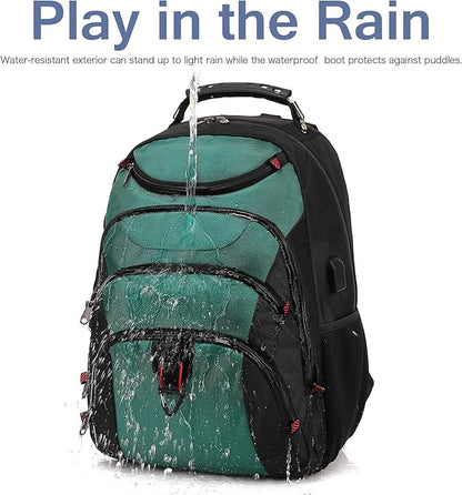 Boavan Laptop Backpack for men, 15.6 inch Laptop Bag with USB Port, Waterproof Travel Work Backpack Purse, Anti-Theft Teacher Nurse Doctor Casual Bookbags Office Business backpack，Deep Juniper Black