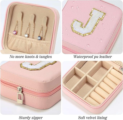Parima Travel Jewelry Organizer for Women | Necklace, Earring, Ring Organizer | Women's Travel Gifts - Letter Q, Pink