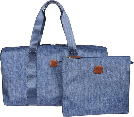 Bric's X-Bag/X-Travel 2.0 Folding Duffel Bag - 18" Carry On and Overnight Travel Bag - Jeans