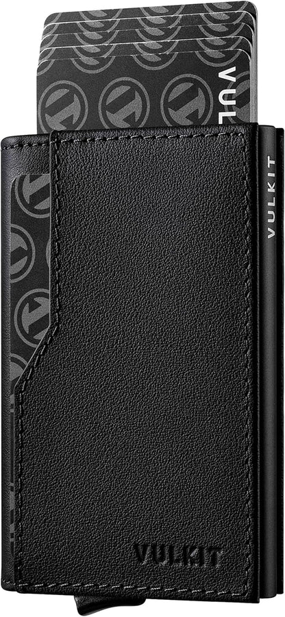 VULKIT Card Holder Wallet with Double ID Windows RFID Blocking Pop Up Wallet Minimalist Design for 12 Cards
