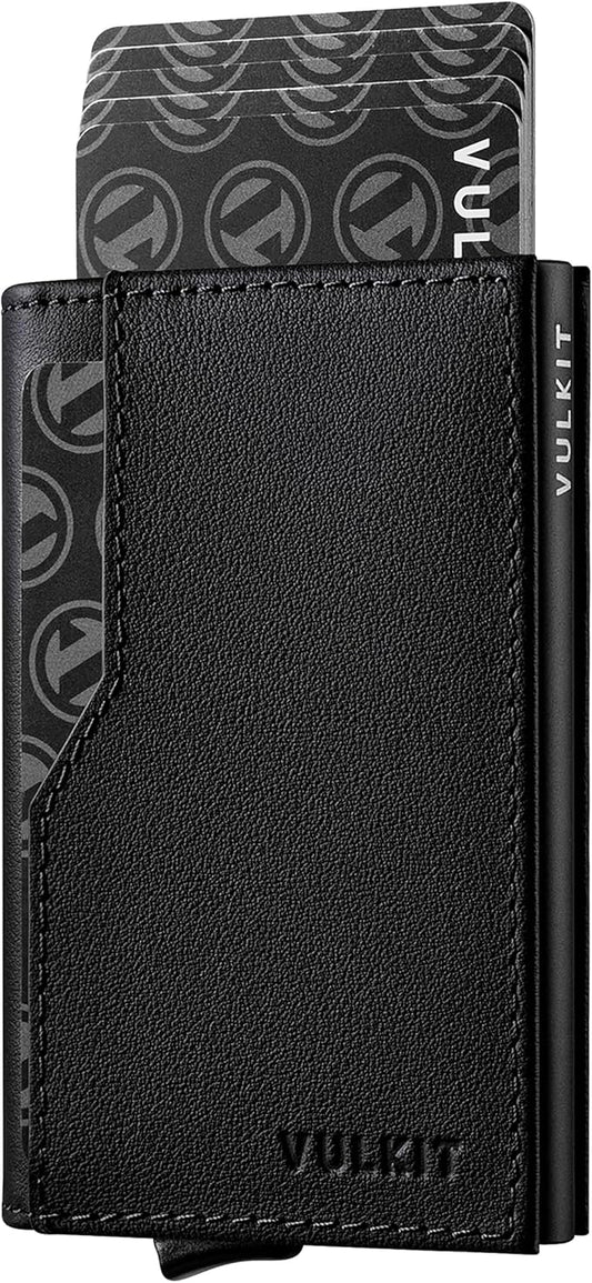 VULKIT Card Holder Wallet with Double ID Windows RFID Blocking Pop Up Wallet Minimalist Design for 12 Cards