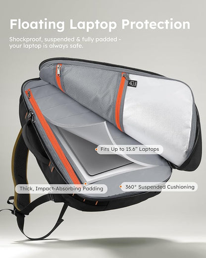 Tolaccea Travel Backpack for Men Women, 40L-50L Carry On Backpack with Wet Dry Compartment, TSA Approved Laptop Daypack Fits 15.6", Convertible Expandable Large Rucksack Duffel Bag for Work Travel