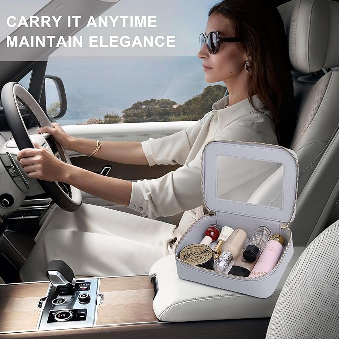 Pinkmik Clear Makeup Bag with Brush Bag 3pcs Waterproof Travel Case for Cosmetics and Toiletries Women's Makeup Organizer with Zipper (Gray, L+M+SLIM)