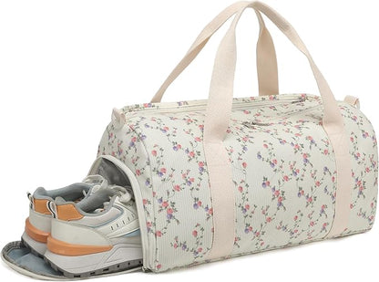 BLUBOON Duffle Bag Girls Kids Cute Gym Bag with Shoes Compartment & Wet Separation Waterproof Sports Overnight Travel Bag