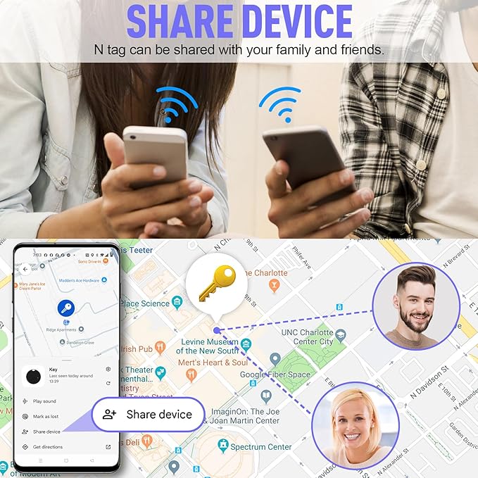 Air Tracker Tag for Android or iOS, Dual System Air Tracker-4 Pack, Bluetooth Tracking Compatible with iOS Find My or Google Find Hub App, Smart Tracker Tag Key Finder for Key Wallet (Black)