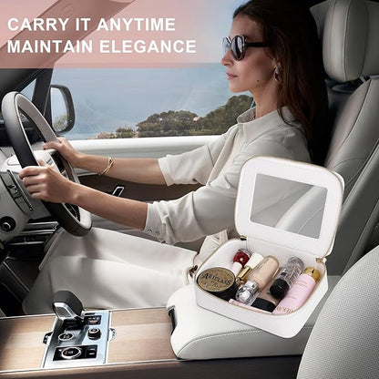 Pinkmik Clear Makeup Bag with Brush Bag 3pcs Waterproof Travel Case for Cosmetics and Toiletries Women's Makeup Organizer with Zipper (White, L+M+SLIM)