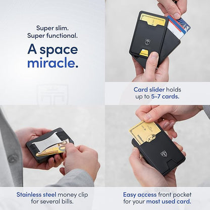 TRAVANDO Swype Slim Wallet for Men Metal RFID Blocking Mens Wallet Card Case (Without AirTag* Pocket)