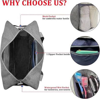 For Spirit Airlines Personal Item Bag 18x14x8 with Wet Pocket Foldable Travel Duffel Bag Underseat Carry on for Men & Women