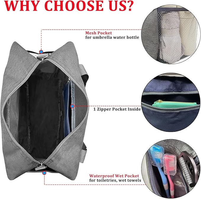 For Spirit Airlines Personal Item Bag 18x14x8 with Wet Pocket Foldable Travel Duffel Bag Underseat Carry on for Men & Women