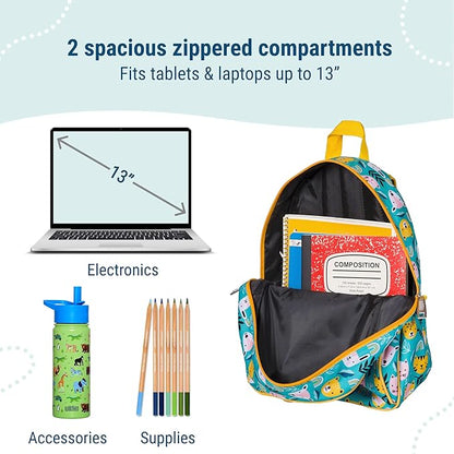 Wildkin 15-inch Kids Backpack – Durable, Padded, Adjustable for School & Travel - Party Animals