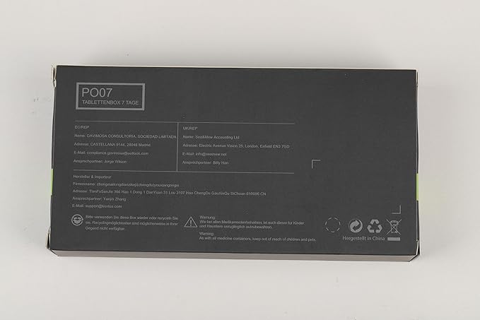 Weekly Pill Organizer 2 Times a Day, KOVIUU Large Travel Pill Box 7 Day, Am Pm Twice Daily Pill Case with Rotatable Handle, Pill Holder Container for Vitamin, Medicine, Supplement, Translucent-Black