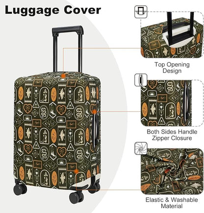 HYPER VENTURE Washable Luggage Cover - Fashion Suitcase Protector Fits 27-30 Inch Luggage (Wilderness Mark, L)