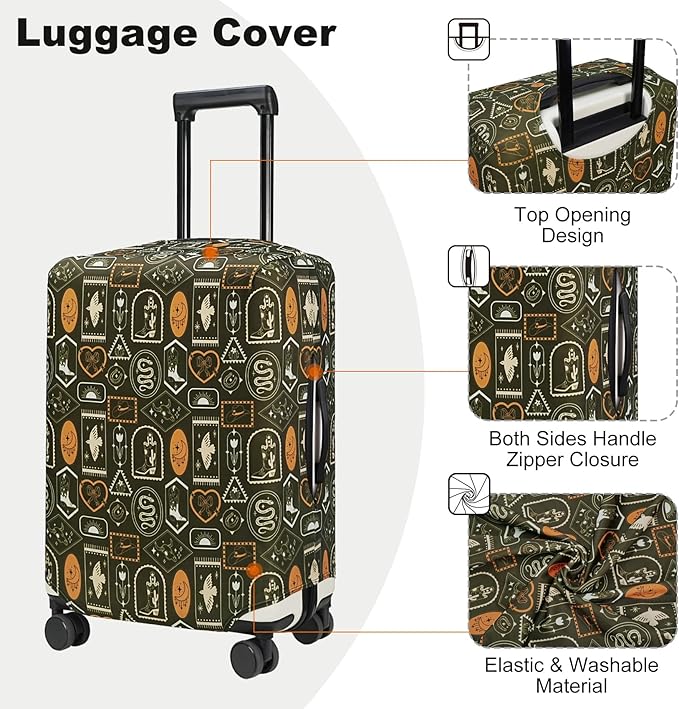 HYPER VENTURE Washable Luggage Cover - Fashion Suitcase Protector Fits 31-32 Inch Luggage (Wilderness Mark, XL)